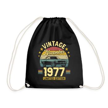Vintage November 1977 45 years Anniversary - Drawstring Bag - black - Front