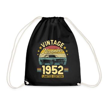 Vintage Novembre 1952 70 Ans Anniversaire - Sac de sport léger - noir - Devant