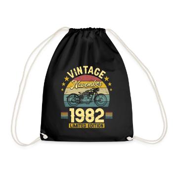 Vintage Novembre 1982 40 Ans Anniversaire - Sac de sport léger - noir - Devant