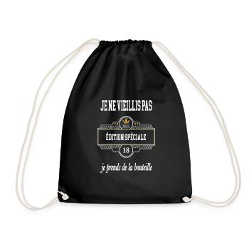 Cadeau drôle 18 ans - Sac de sport léger - noir - Devant