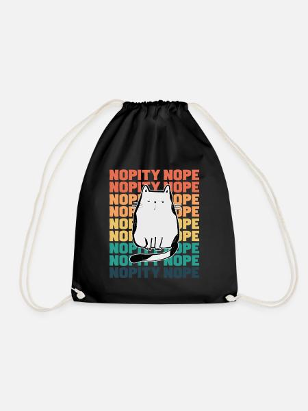 Cat Nopity Nope - Drawstring Bag - black