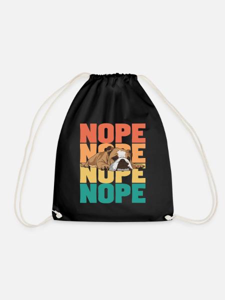Englische Bulldogge Nope Bunt - Turnbeutel - Schwarz