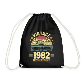 Vintage Décembre 1982 40 Ans Anniversaire - Sac de sport léger - noir - Devant