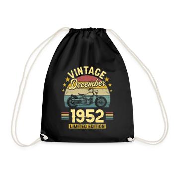 Vintage Décembre 1952 70 Ans Anniversaire - Sac de sport léger - noir - Devant