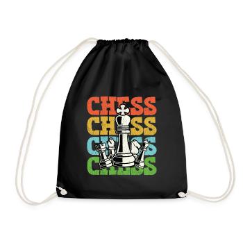 Chess Retro Vintage - Drawstring Bag - black - Front