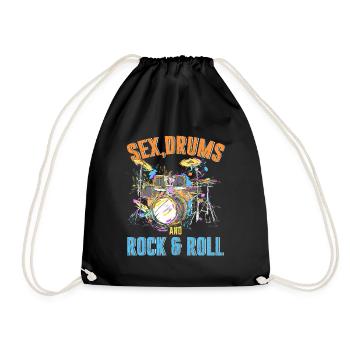 Drum Sex Drums And Rock And Roll - Drawstring Bag - black - Front