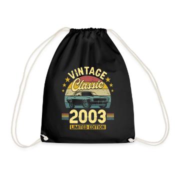Autojahrgang 2003 20-jähriges Jubiläum - Turnbeutel - Schwarz - Vorne