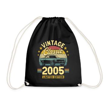 Voiture Vintage 2005 18 Ans Anniversaire - Sac de sport léger - noir - Devant