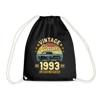 Autojahrgang 1993 30-jähriges Jubiläum - Turnbeutel - Schwarz - Vorne