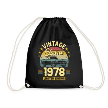 Car Vintage 1978 45 Years Anniversary - Drawstring Bag - black - Front