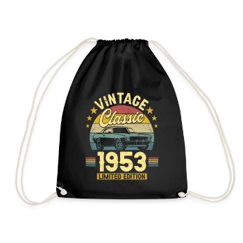 Car Vintage 1953 70 Years Anniversary - Drawstring Bag - black - Front