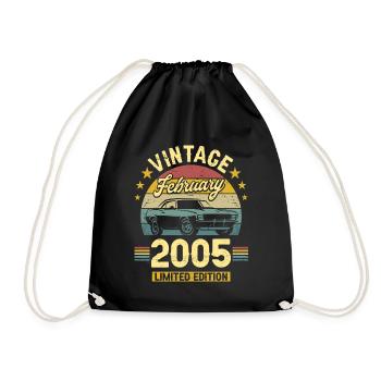 Vintage Février 2005 18 Ans Anniversaire - Sac de sport léger - noir - Devant