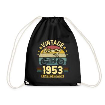 Vintage Février 1953 70 Ans Anniversaire - Sac de sport léger - noir - Devant