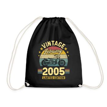Vintage Février 2005 18 Ans Anniversaire - Sac de sport léger - noir - Devant