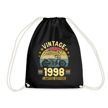 Vintage Février 1998 25 Ans Anniversaire - Sac de sport léger - noir - Devant