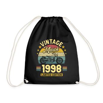 Vintage Motard Né En Mars 1998 25 Ans Anniversaire - Sac de sport léger - noir - Devant