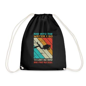 Scuba Diving - Tank Diver Saying - Drawstring Bag - black - Front