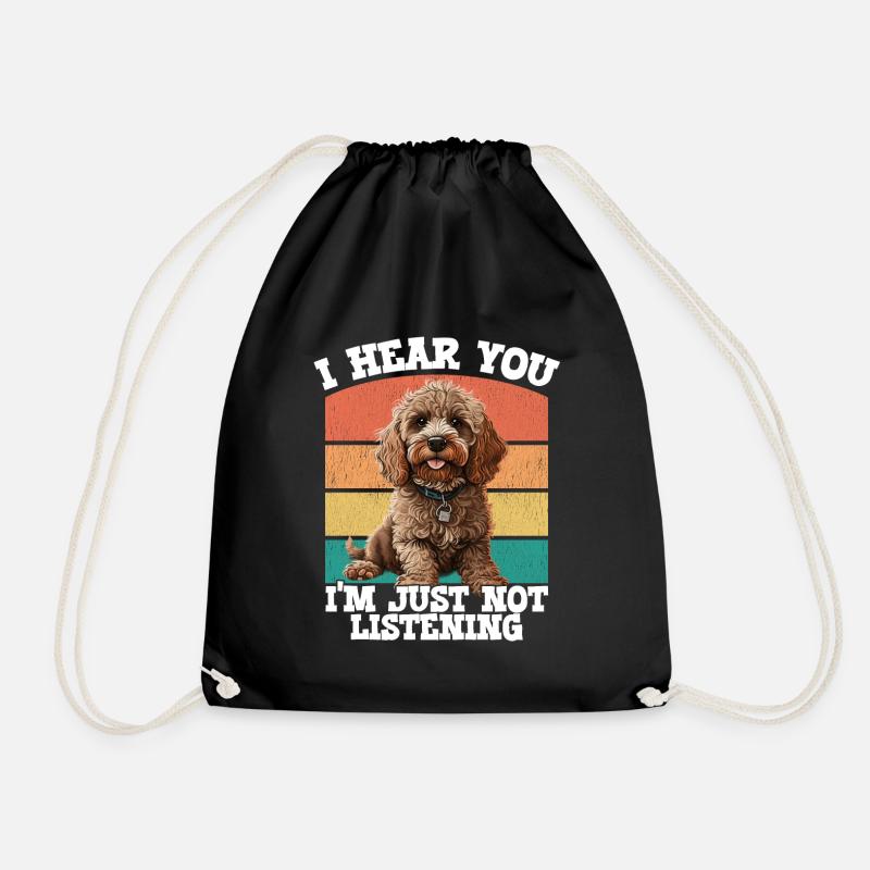 Cockapoo I Hear You Im Just Not Listening - Drawstring Bag - black