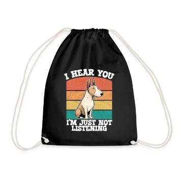 Bull Terrier Je t’entends Je n’écoute pas - Sac de sport léger - noir - Devant