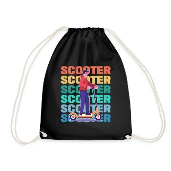 Scootering Boy Bunt - Turnbeutel - Schwarz - Vorne