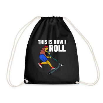 Rollerfahren So rolle ich - Turnbeutel - Schwarz - Vorne