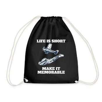 Skydiving Life Is Short Make It Memorable - Drawstring Bag - black - Front