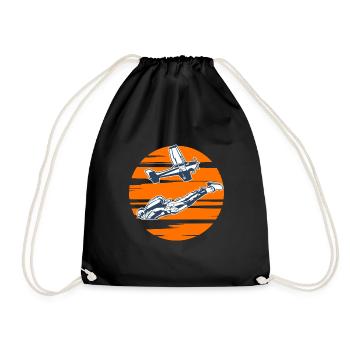 Skydiving Skydiver Sunset - Drawstring Bag - black - Front