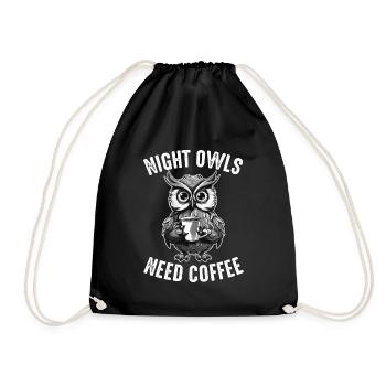 Les noctambules ont besoin de café - Sac de sport léger - noir - Devant