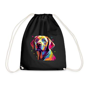 Labrador Chien Coloré - Sac de sport léger - noir - Devant