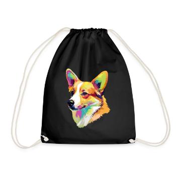 Corgi Chien Coloré - Sac de sport léger - noir - Devant