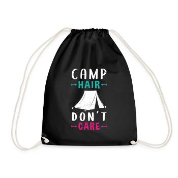 Camping Mama Camperin Camp - Turnbeutel - Schwarz - Vorne