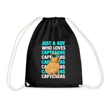Capybara Capybara Funny Animals Rodent - Drawstring Bag - black - Front