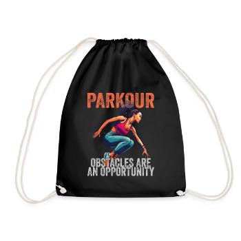 Parkour Obstacles Are An Opportunity - Drawstring Bag - black - Front