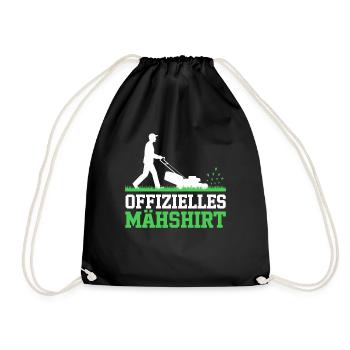 Offizielles Mähshirt Mann Rasenmäher Rasen Gras - Turnbeutel - Schwarz - Vorne