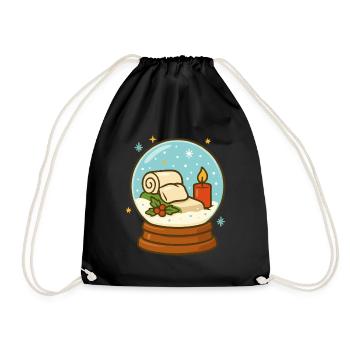 Christmas Snow Globe Cozy Design - Drawstring Bag - black - Front