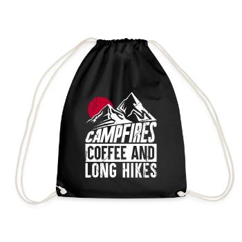 Campfires coffee and long hikes - Drawstring Bag - black - Front