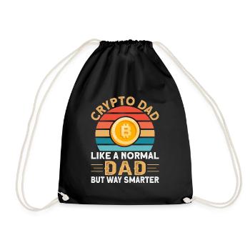 Cryptocurrency Btc Crypto Dad - Drawstring Bag - black - Front