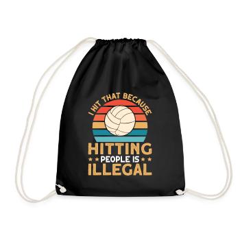 Ich Schlage Diesen Lustigen Volleyball - Turnbeutel - Schwarz - Vorne