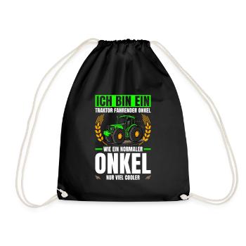 Ich Bin Ein Traktor Fahrender Onkel Traktor - Turnbeutel - Schwarz - Vorne
