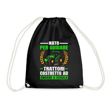Agricoltura Nato Per Guidare Trattori Trattore - Turnbeutel - Schwarz - Vorne
