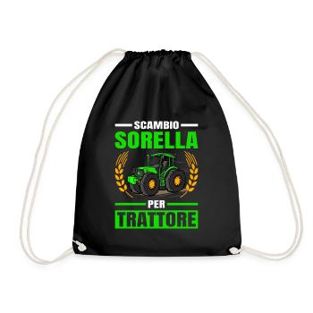 Agricoltura Scambio Sorella Per Trattore - Turnbeutel - Schwarz - Vorne