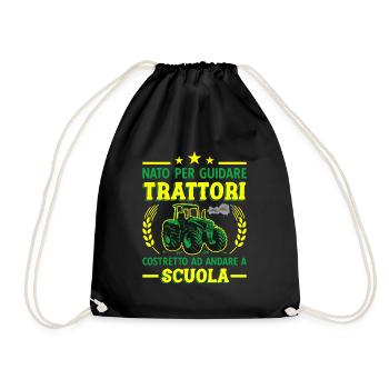 Agricoltura Nato Per Guidare Trattori Trattore - Turnbeutel - Schwarz - Vorne