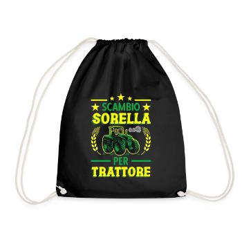 Agricoltura Scambio Sorella Per Trattore - Turnbeutel - Schwarz - Vorne