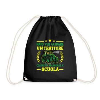 Agricoltura Nato Per Guidare Trattori Trattore - Turnbeutel - Schwarz - Vorne