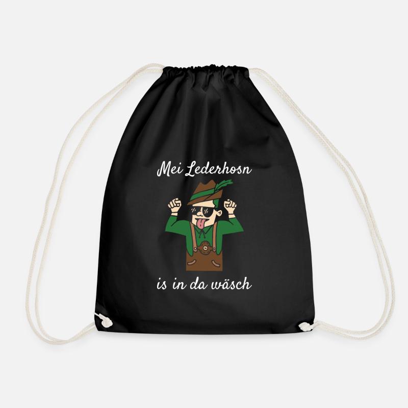 Mei Lederhosn Is In Da Wäsch Lederhose Ersatz - Turnbeutel - Schwarz