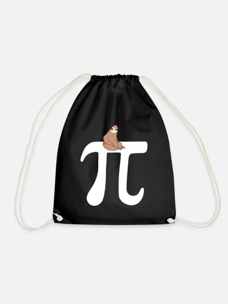 Math Sloth Pi - Turnbeutel - Schwarz