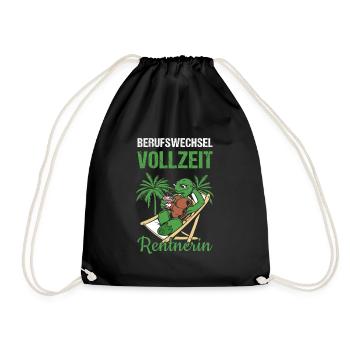 Berufswechsel Vollzeit Rentnerin Rente - Turnbeutel - Schwarz - Vorne