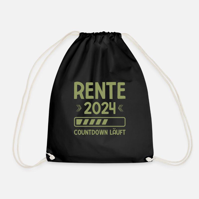 Rente 2024 Countdown Läuft Rente 2024 - Turnbeutel - Schwarz