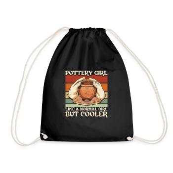 Girl Like A Normal Girl But Cool Ceramic - Drawstring Bag - black - Front