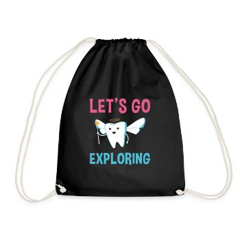 Hygienist Let's Go Exploring Dental Assistant - Turnbeutel - Schwarz - Vorne